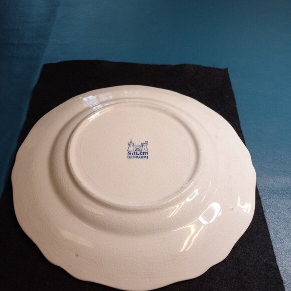 Vintage Salem Heirloom Blue and White Boating on the River Scene Roped Edge - Picture 3 of 6